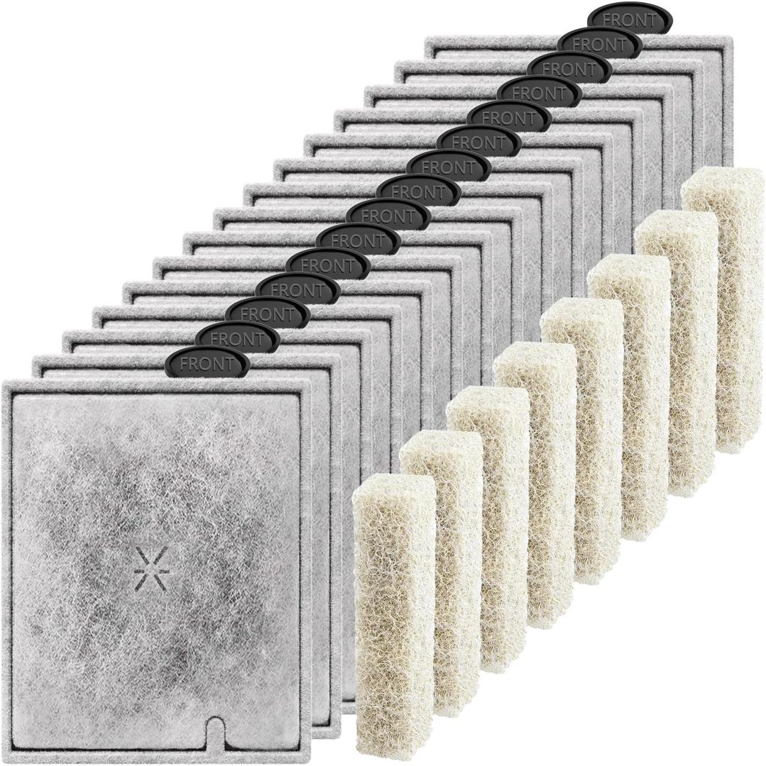 Large Aquarium Fish Tank Filter Cartridges with Filter Pad, Compatible with Aqueon QuietFlow Filter LED PRO Size 20,30,50,75/Power Filter Size 20,30,50,55/75, E Internal Size 40 Canister Filter (L-16 Pack)