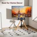Tripod Easel TV Stand for 32 to 75 Inch LCD LED OLED Screen, Modern Floor TV Stand with Swivel Mount, Wooden Legs Minimalist Style, Portable Corner TV Floor Stand with Tray TV Mount (Light Walnut)