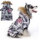 PINA Dog Coats for Large Dogs, Waterproof Dog Jacket (L(Chest 21.6"), White Camo)