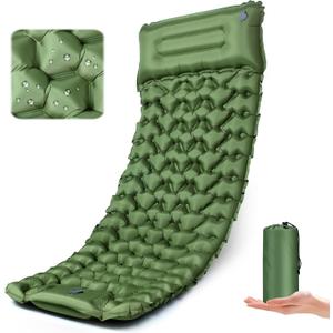 Sleeping Pad,4" Thick Ultralight Sleeping Pad for Camping with Pillow & Foot Pump,Compact Inflatable Camping Mattress for Hiking Tent Road Trip,One-Second Deflation
