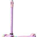 Dribbl 3-Wheel Kids Scooter - Lean-to-Steer Technology, Adjustable Height Handlebar, Wide Anti-Slip Deck, Scooter for Boys & Girls Ages 3+, Child Safety Approved, Support Riders Up to 165 lbs, Purple
