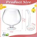 2 Gallon Glass Punch Bowl with Plastic Ladle Set, Large Punch Bowl with Stem Design for Party Cocktails, Holidays, Schools, Irish Festival, Easter, Functional Centerpiece (EXP 01/01/27)