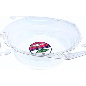 ILUVUMOREI 5 Pack of 12-inch Clear Hanging Basket Drip Pan Saucer