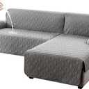 Genina Sectional Couch Covers for Dogs L Shaped Sofa Covers Chaise Lounge Cover Reversible Couch Covers for Sectional Sofa L Shape Furniture Protectors Cover for Pets, Kids (Dark Grey, Sofa Large)