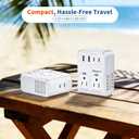2000W Voltage Converter US to Europe for Hair Dryers, 7-in-1 220V to 110V Converter for European Travel with 3 AC/2 USBA/2 USBC Ports (PD20W), Universal Travel Adapter (White)