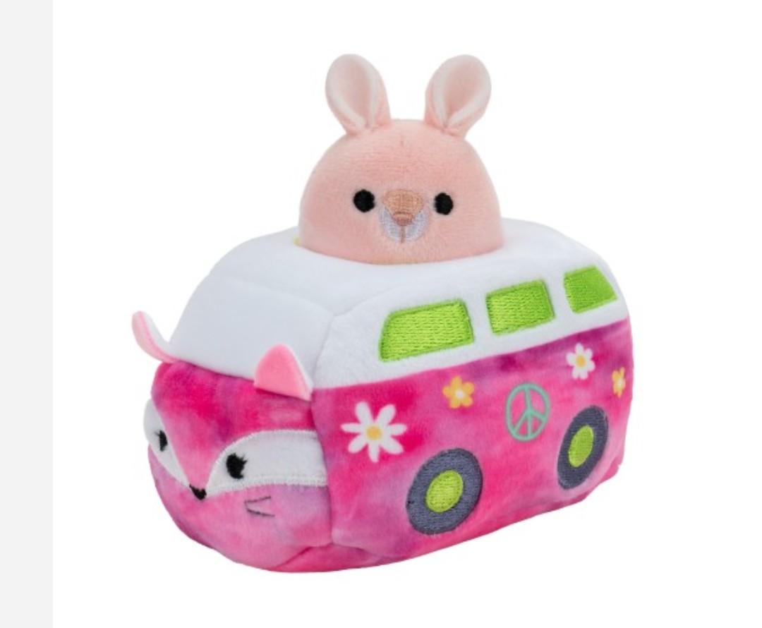 12 Pcs Squishmallow Squishville Mini 2 inch Quinn Kangaroo Hippie Pink VW Van Vehicle