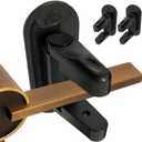 Door Lever Lock Child Proof - 2 Pack Black Door Locks for Kids Safety - Childproof Door Handles Lock with Adhesive