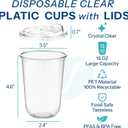 Homestockplus 15 oz Clear Plastic Cups with Lids (100 Pack) - Strawless Sip Lids, Leak-Proof & BPA-Free Iced Coffee Cups - Disposable Cold Drink Cups for Smoothies, Milkshake, Parties, Events