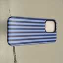 Magnetic for iPhone 15 Pro Max Case Cute Stripes Phone Case, Shockproof Slim TPU and Hard PC Protective Phone Cover Compatible with MagSafe Designed for Women Girls, Lake Blue