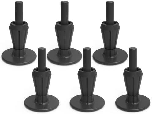 KOHOME 6Pcs Steel Stem Plastic Bed Frame Feet,Sturdy Bed Frame Legs for Replace Wheels,Black