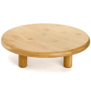 Cididu Bamboo Cake Stand, 12 Inch Round Pedestal Tray, Decorative Display Risers with Legs, Dessert Plate Holder Tray for Birthday Wedding Baby Shower Tea Party Table Display Countertop