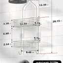 SMARTAKE Hanging Shower Head Caddy, Rustproof Bathroom Shower Shelf Organizer, SUS201 Stainless Steel Over The Storage Rack, for Toilet, Bathroom, Silver