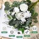 Thiccywoov 250 Pcs Artificial Eucalyptus Leaves Stem Bulk Fake Greenery Faux UV Resistant Sprays Silver Dollar Eucalyptus for DIY Wedding Bouquet Vase Floral Arrangement Decor(White, Green,15 Kinds)