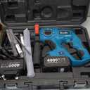Seesii Cordless SDS-Plus Rotary Hammer Drill for Concrete, 2 4.0Ah Batteries, Includes 3 Drill Bits, Flat & Point Chisels, Lightweight Power Tool for Home Improvement, DIY & Masonry