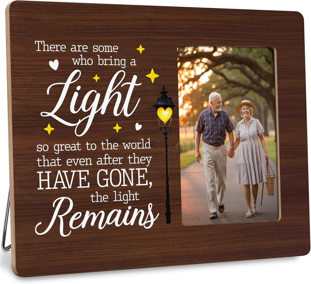 Gifts For Loss Of Mom Dad Grandma, In Loving Memory Picture Frame, There Are Some Who Bring A Light Memorial Frames Fits 4x6 Photo (Yellow)
