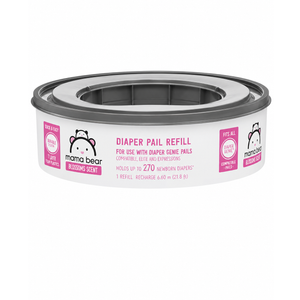 Amazon Brand - Mama Bear Blossoms Scented Diaper Pail Refills for Diaper Genie Pails with Odor Elimination, (1 Packs of 270 Count)