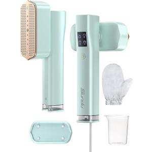 Steamer for Clothes,Sundu Portable 2-in-1 Travel Steamer&Iron,15s Fast Heat-up,100ml Water Tank,Ironing Gloves,25 Min Powerful Continuous Steam,1200W&4 Modes Light Steam Iron for Travel&Home(Green
