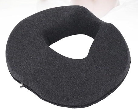 Memory Foam Donut Pillow Hemorrhoid Pillow for Office Chair Car Home Breathable Nonslip Supportive Seat Donut for Coccyx Sciatica Fleece Fabric 42X37.5X9.5Cm (Deep Gray)