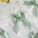 MEEDEE Sage Satin Ribbon 2 Inch Light Green Ribbon Double Faced Satin Ribbons by 25 Yards Silk Luxurious Green Ribbons for Crafts, Cake Decoration, Weddings, Flower Bouquet