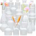 Brajttt Bud Vase Set of 25, White Vases, Glass Bud Vases in Bulk, Small Vases for Mini Flower Vase Set, Cute Vintage Glass Vases Set for Flower,Wedding,Home,Centerpiece Table Decorations (White-25pcs)
