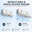 Air Conditioner Deflector for Mini Split, Retractable Mini Split Deflector with 270 Adjustable Airflow, No Direct Cold Air, Anti-Drip Design, Built-in Aromatherapy Box