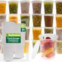 Freshware Food Storage Containers [24 Set] 32 oz Plastic Deli Containers with Lids, Slime, Soup, Meal Prep Containers | BPA Free | Stackable | Leakproof | Microwave/Dishwasher/Freezer Safe