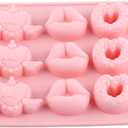 15 Cavity Valentine Silicone Mold Love Heart Candy Molds for Chocolate Cupcake Topper Decorating
