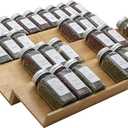 Bamboo Spice Rack Drawer Organizer - 8 Pieces Set- 10" Wide Per Piece - Combine Pieces Into 20" Wide Rack (20")