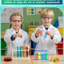 Unittype 6 Set 66 Pcs White Kids Lab Coats Bulk Children Girl Doctor Scientist Costume Lab Coat Goggles Test Tube Eyedropper(M)