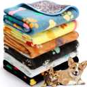 Tegeme 6 Pcs Waterproof Pet Blanket 30 x 20 Inch Washable Dog Blanket for Small Dogs Cats Puppy Soft Fluffy Fleece Rug Flannel Throw Warm Sleep Mat for Kitten Doggy