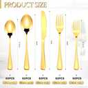 Dandat 300 Pcs Gold Silverware Set Stainless Steel Set with Dinner Forks Knife Spoon Dessert Forks Steak Knives Cutlery Flatware for 60 Guest Wedding Dinner Party Restaurant Home Holiday Party