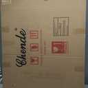 Chende Scalloped Large Wall Mirror, 28" x 40" Bathroom Mirror with Beveled Edge and Glass Pieces, Wall Decor for Living Room, Entryway, Fireplace, Dining Room, Hallway, Horizontal/Vertical Mirror