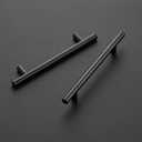 Ravinte 10 Pack 7.38'' Cabinet Pulls Flat Black Stainless Steel Kitchen Cupboard Handles Cabinet Handles 7.38''Length, 5'' Hole Center