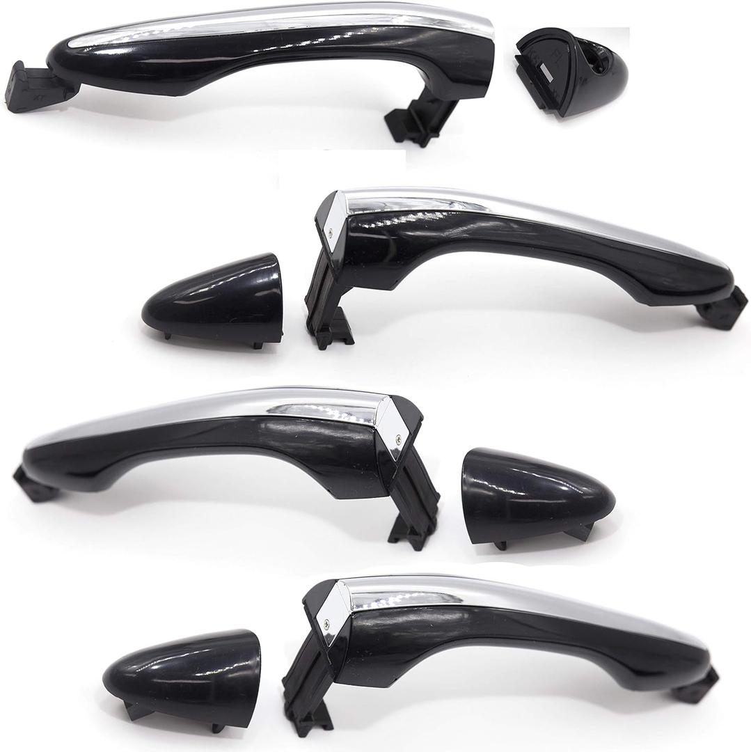 8Pcs Front Rear Exterior Outer Door Handle Chrome Black 1Set for Kia Optima 2011 2012 2013 2014 2015