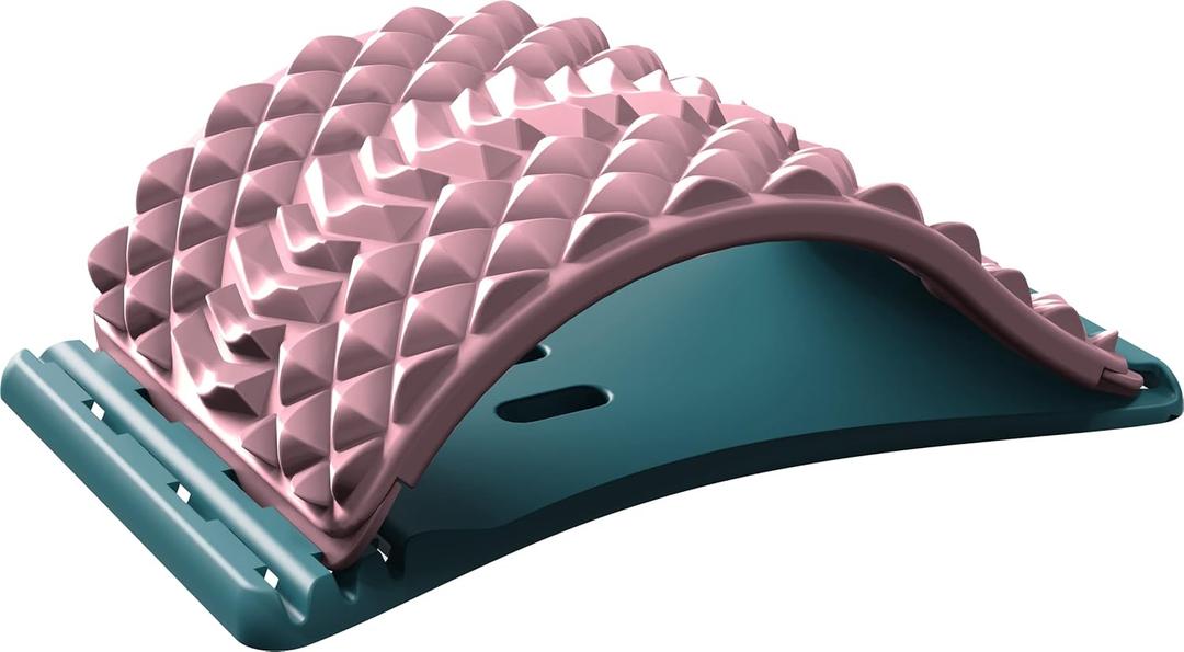 LTUMHGCR Back Stretcher, Back Cracker for Lower Back Pain Relief, Multi-Level Adjustable Spine Board for Herniated Disc, Sciatica, Scoliosis (Pink)