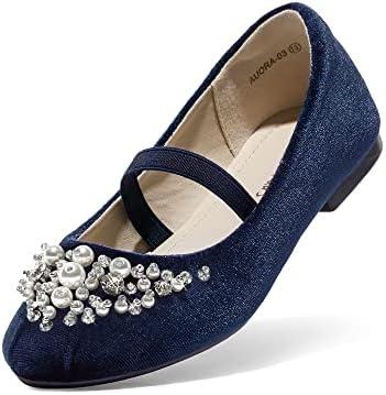 DREAM PAIRS Girls Ballet Flats Flower Shoes Mary Jane Ballerina Flat Dress Shoes for Daily/Wedding/Party (Size 8)