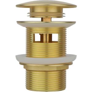 Brass Freestanding Tub Drain, Pop Up Freestanding Tub Drain Plug, Fits Most Freestanding Tub Drain Kits (Brushed Gold)