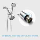 OFFO Shower Hose, 120 in Kink Free Stainless Steel Shower Hose Attachment Electroplating Handheld Shower Head Hose Flex Hoses Extension with Brass Insert & Nut for Pet Bathing Cleaning, Chrome