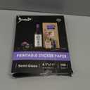 Koala Semi Glossy Sticker Paper for Inkjet & Laser Printer - 100 Sheets 8.5 x 11 Inch Printable Photo Sticker Paper, Work Well with Cutting Machine