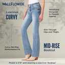 WallFlower Luscious Curvy Bootcut Jeans for Women, Mid-Rise Insta Stretch Denim, Size-Inclusive Juniors Jeans (Blue)