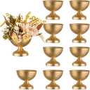 Sziqiqi Urn Vases for Wedding Centrepiece - 6in High Gold Metal Vase Set of 10 Small Vintage Flower Arrangement Pots for Table Centrepieces Elegant Hammered Vase for Christmas Anniversary Party