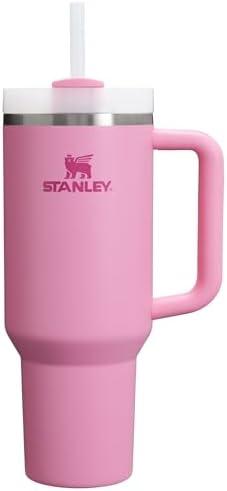 STANLEY Quencher H2.0 Tumbler with Handle and Straw 40 oz | Flowstate 3-Position Lid | Cup Holder Compatible for Travel | Insulated Stainless Steel Cup | BPA-Free | Peony