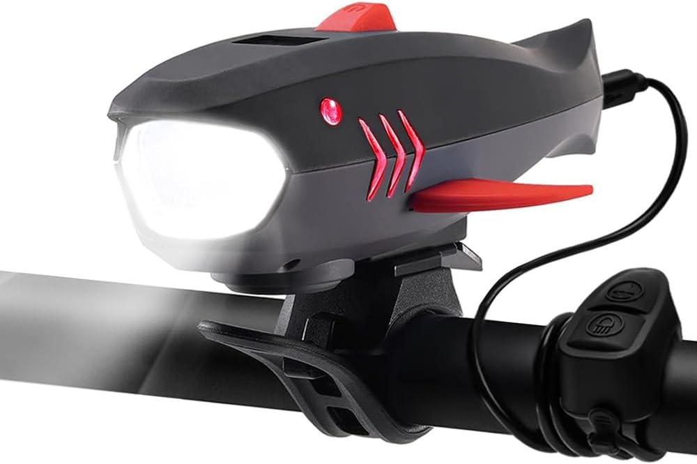 Bike Horn with Light, 120dB Electric Bicycle Bell & 400LM Rechargeable Headlight, IPX4 Waterproof Kids Bike Accessories for Boys/Girls, Scooters