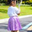 Cilucu Baby Girls Skirts Sparkly Sequin Kids Birthday Party Skirts Girls Princess Mini Skirts (Purple)