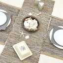 Chardin home Natural Jute Table Runner 13x36 Inch  Vintage Boho Rustic Table Decor  Handwoven Table Runner in Natural Jute and Grey  Farmhouse Dining or Console Table Accent