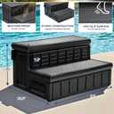 2026 Upgraded Hot Tub Steps, Outdoor Spa Steps with Storage, Anti-Slip & Robust Hot Tub Stairs, Multi-Use for Spa, RV, Pool or Porch, Black
