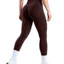 SEASUM Scrunch Butt Lifting Leggings for Women Seamless Workout Back Butt High Waisted Tummy Control Gym Yoga Pants Brown S (Brown, S)