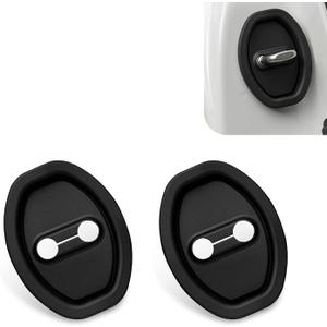 2PCS Car Door Latch Guard Covers, Noise Reduction Entry Guard Silent Pads, Self-adhesive Shock-proof Door Latch Protectors, Universal Protective Accessories for Most Cars, Trucks, SUVs (Black)