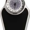 Salter Pro-Helix Professional Oversized Bathroom Scale with Black Vinyl Anti-Slip Bath Mat, 400 LB Capacity, Analog Scale, 18.25" x 13.0" Black/White