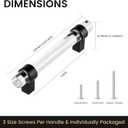 5 Inch Hole Centers Handles for Cabinet Handles, Clear Crystal Glass Drawer Pulls Matte Black Handles (128mm, 10 Pack)